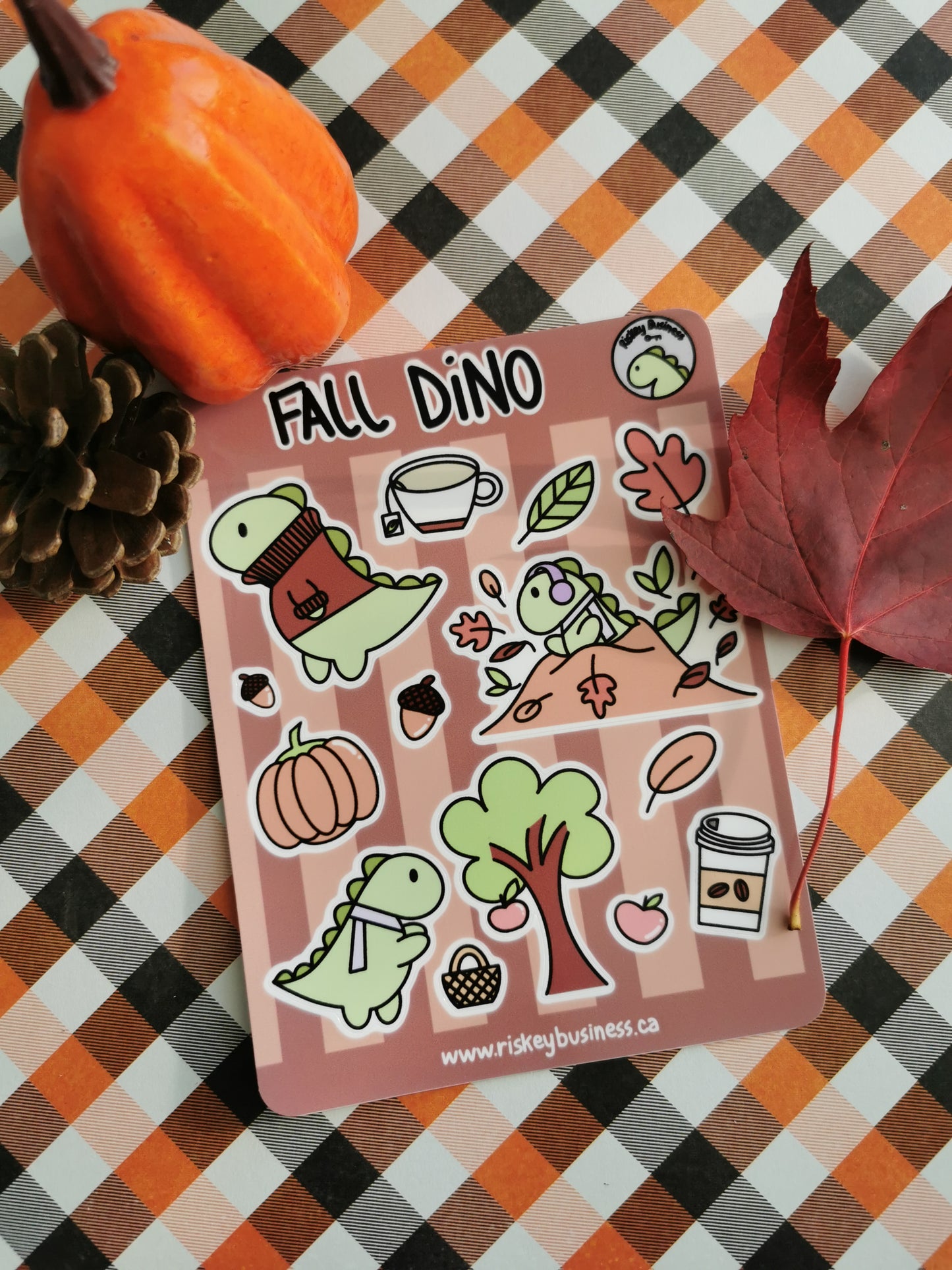 Fall Dino Sticker Sheet