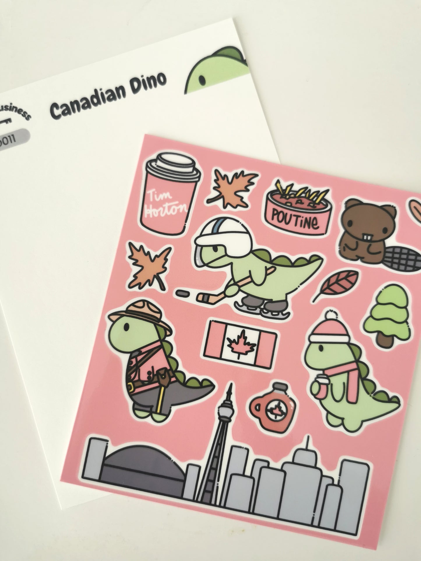 Canadian Dino Sticker Sheet