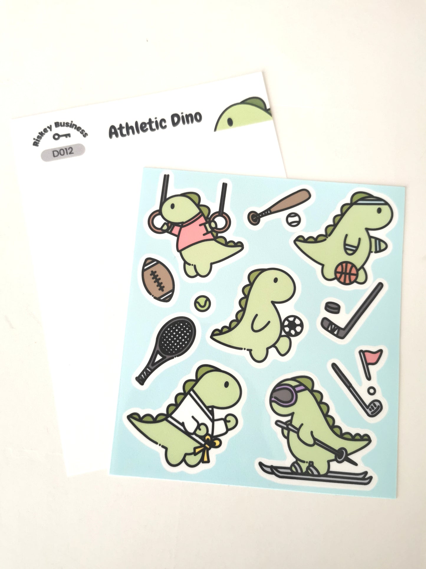 Athletic Dino Sticker Sheet