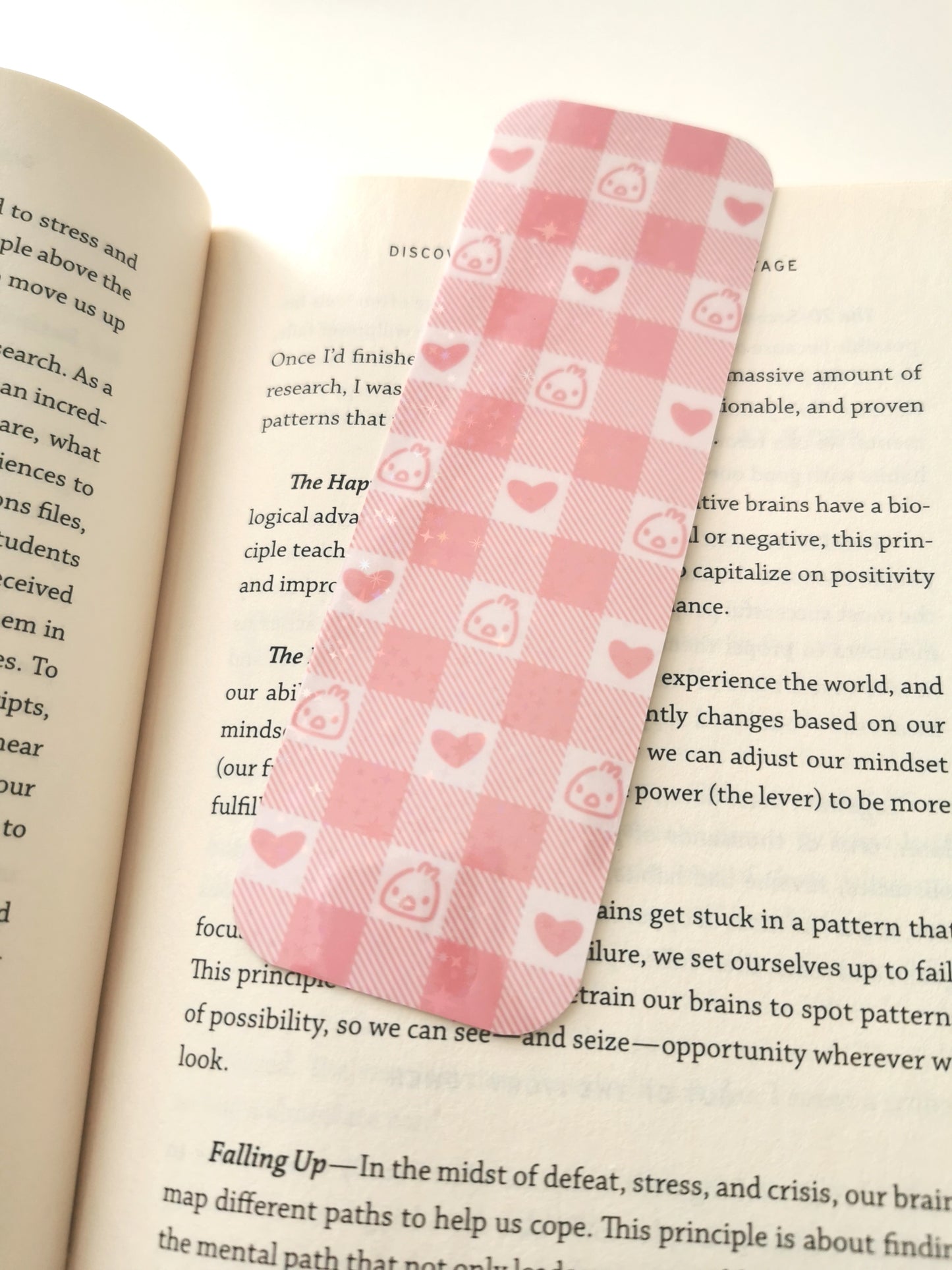 Pink Plaid Bookmark