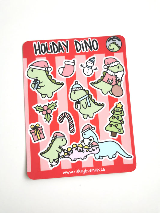Holiday Dino Sticker Sheet