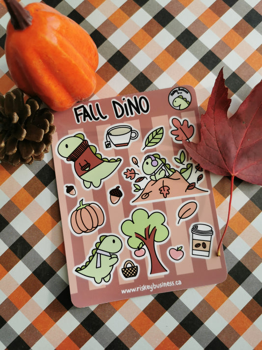 Fall Dino Sticker Sheet