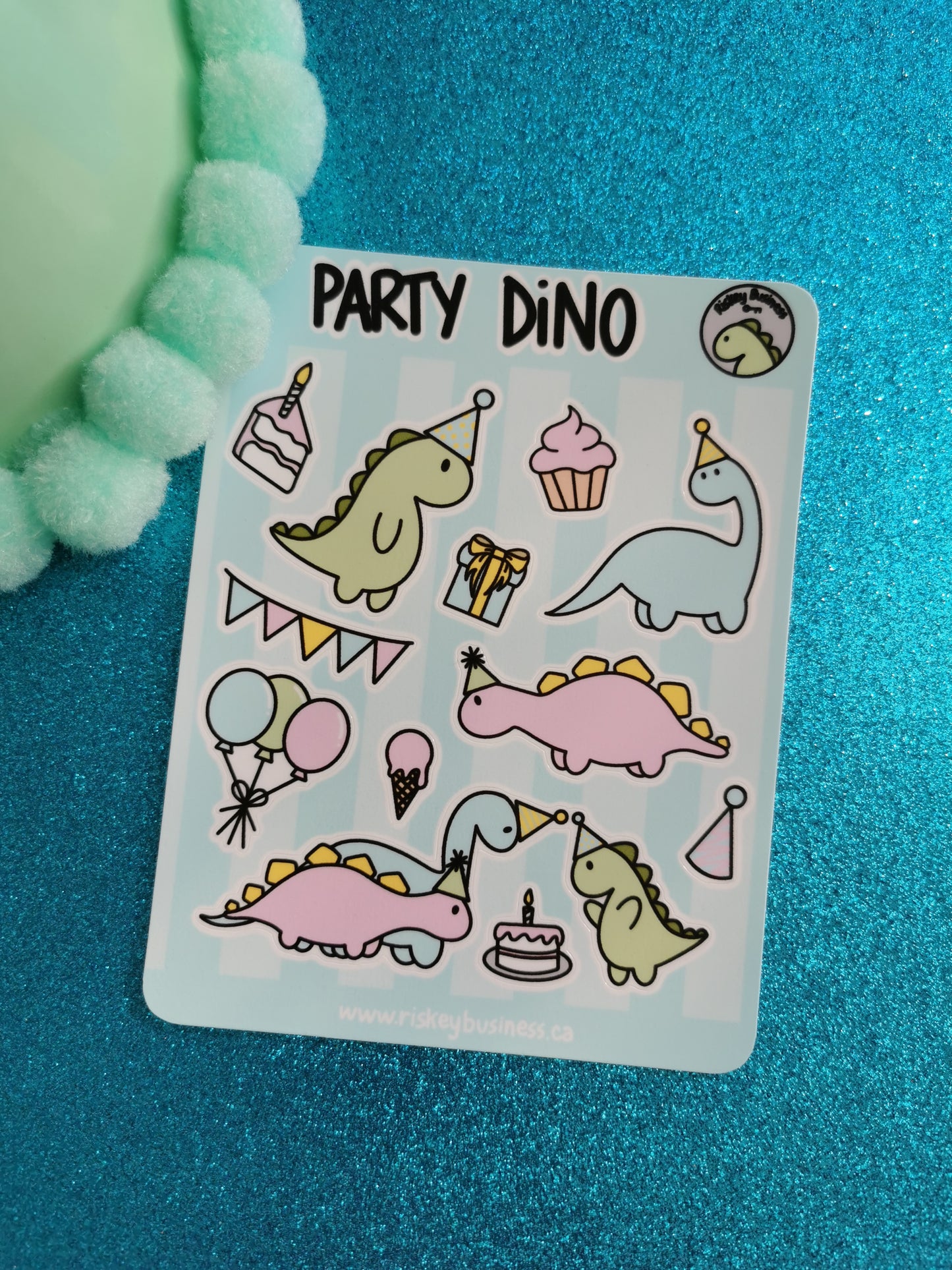 Party Dino Sticker Sheet