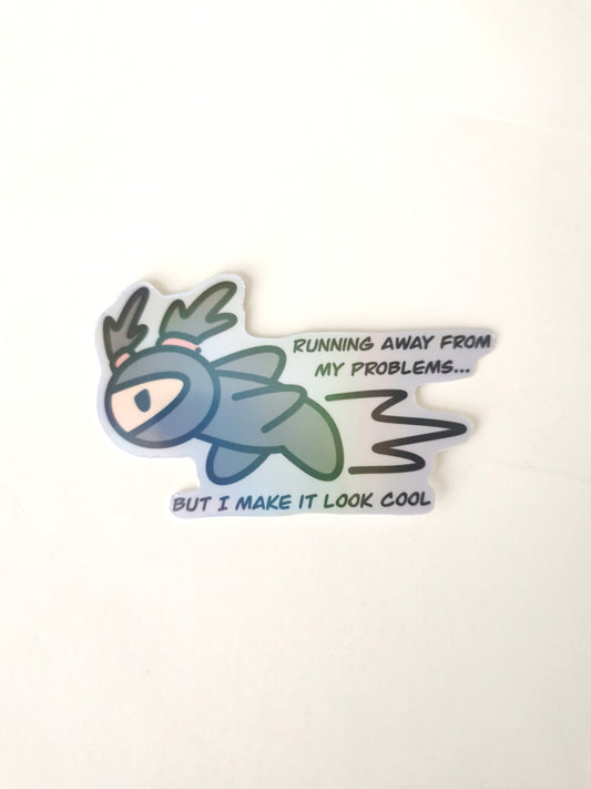 Running Away Die Cut Sticker