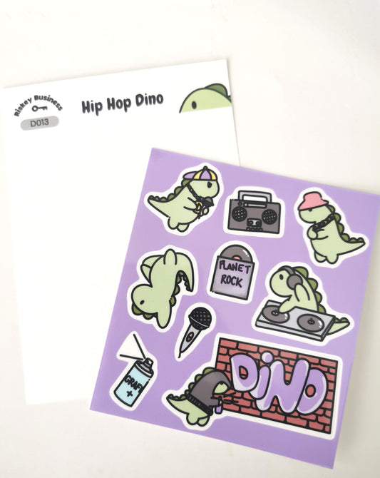 Hip Hop Dino Sticker Sheet